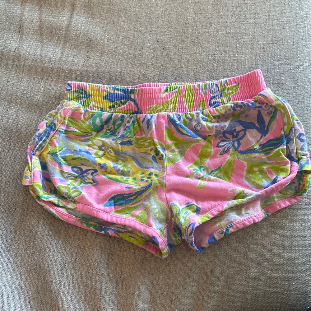 Lily Pulitzer Little Girl 100% Cotton Tropical Flower Shorts Size 2-3